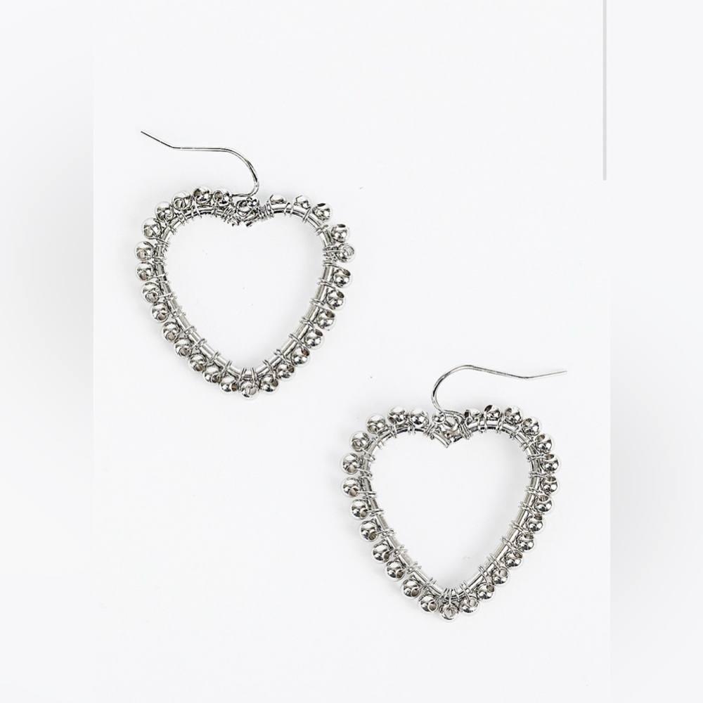 Maurices Celebrations Silver-Toned Heart Earrings
